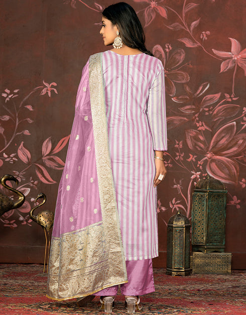 stylish purple cotton designer party wear heavy salwar suit collection with purple santoon 13598-acy3657 Close-up View